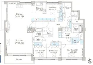 マリックス島津山【3階】の間取り