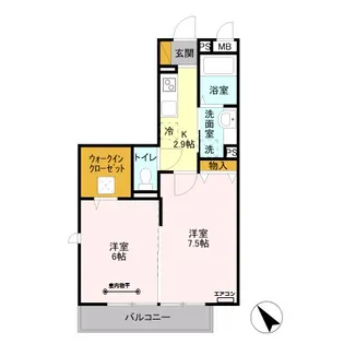 ヘリオス吉川美南 ガイア【3階】の間取り