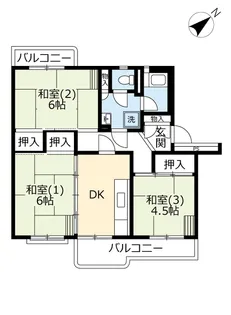 UR若葉台【3階】の間取り