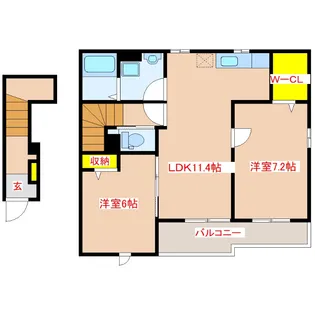 ブランカ大口 A【2階】の間取り