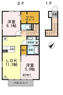 プロヌーブK【2階】の間取り