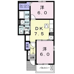 マーチ・グレイス弐番館【1階】の間取り