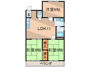 栄和ハイツ【1階】の間取り
