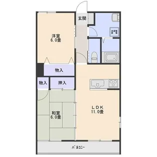 エクセラン境【4階】の間取り