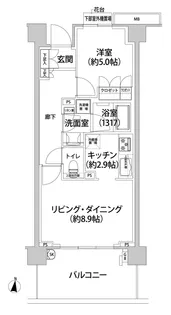 ブローテ横浜高島台【8階】の間取り