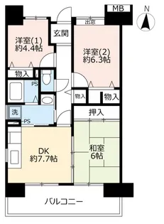 URアーバンラフレ鳩岡【11階】の間取り