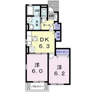 ONE PIECE【1階】の間取り