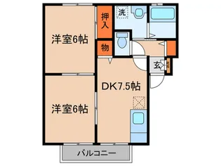 ウインディア千年【1階】の間取り