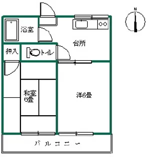 第3コーポ甲斐【1階】の間取り