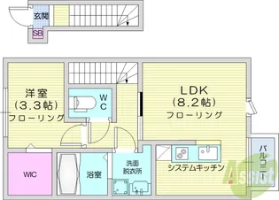 Escondit卸町1【2階】の間取り