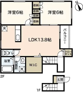 ベルジュ亀山(1655)【2階】の間取り