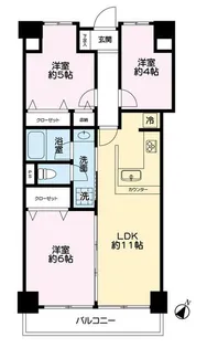 朝日広尾マンション【3階】の間取り