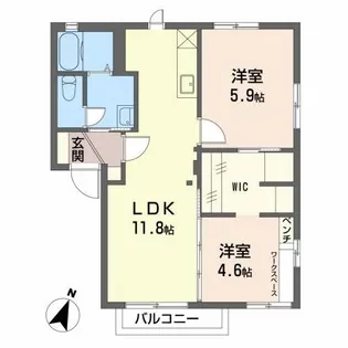 ブルーヒル【1階】の間取り