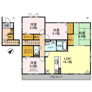 くみの木ヒルズII【1階】の間取り