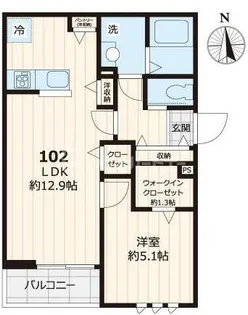 サングレイス【1階】の間取り