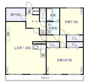 マンション ポートウエスト【3階】の間取り