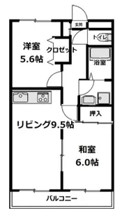 振栄ハイツ6【3階】の間取り