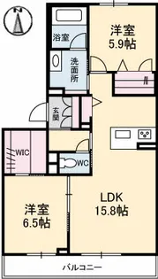 キヨール東原 B棟【2階】の間取り