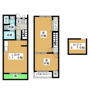 メゾネット いわいA【1階】の間取り