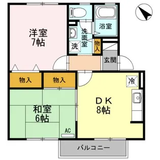 コーポアルファーII【1階】の間取り