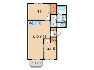 鹿子マンション【4階】の間取り
