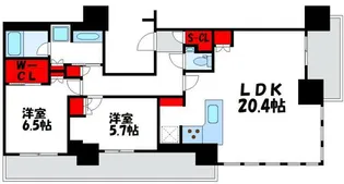 Brillia Tower浜離宮【26階】の間取り