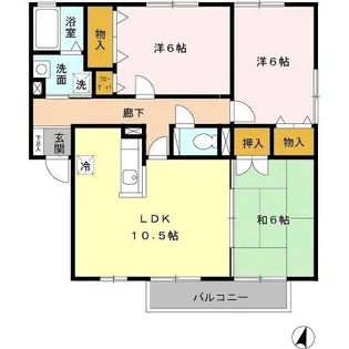 クレールプラザ立花 A棟【2階】の間取り