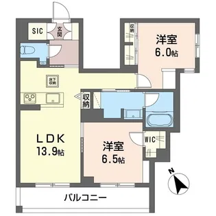 ウィステリアガーデン【1階】の間取り
