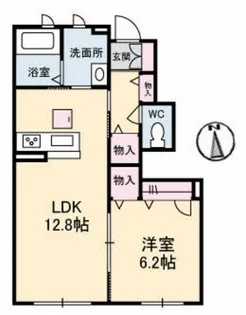 フェリーチェタカシマII【1階】の間取り