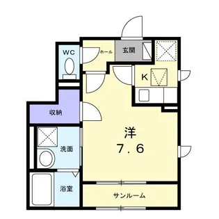 プラシード エイワン【1階】の間取り