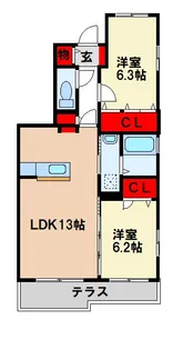 グランドールA【1階】の間取り