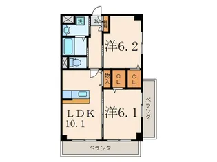 エクセルコ-ト二子新地【3階】の間取り