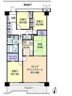 モア・クレスト我孫子ヒルズ【9階】の間取り