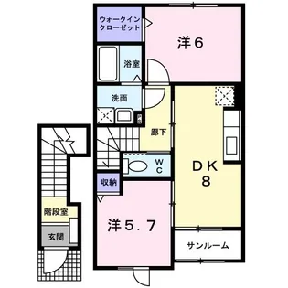 サンリットビュー・コヤマII【2階】の間取り
