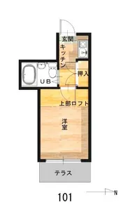 パレスエイト富士見台【1階】の間取り