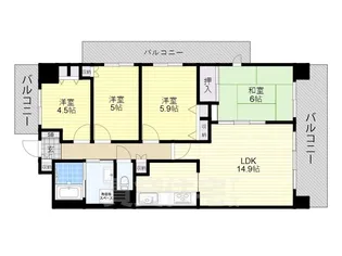 プレスタ杭全【8階】の間取り