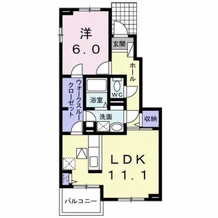 エレガンシア藍住A【1階】の間取り