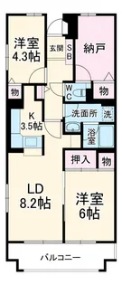 ヒルズ南戸塚【3階】の間取り