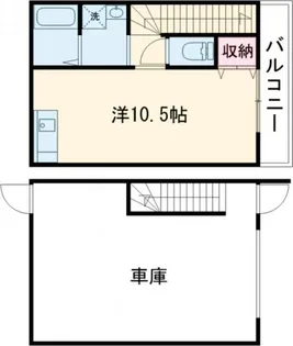 木津清水ガレージハウスB棟の間取り
