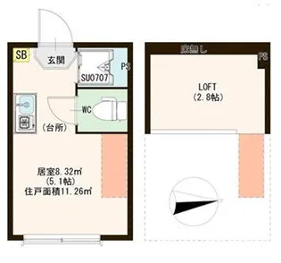 ハーモニーテラス成田東II【1階】の間取り