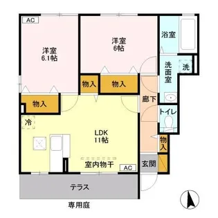 ソレアード C【1階】の間取り