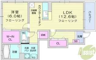 ホープヒルズ6番館【1階】の間取り
