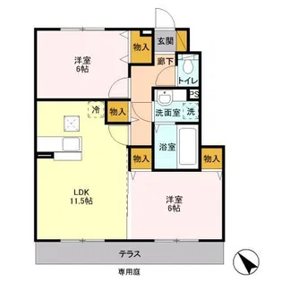 カーサ・シエロ【1階】の間取り