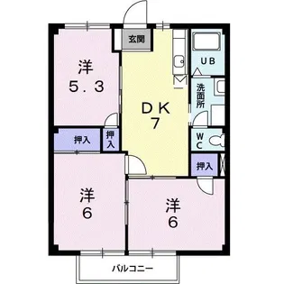 プレイスメゾンA【2階】の間取り