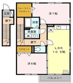 ジュネスなかじま F棟【2階】の間取り