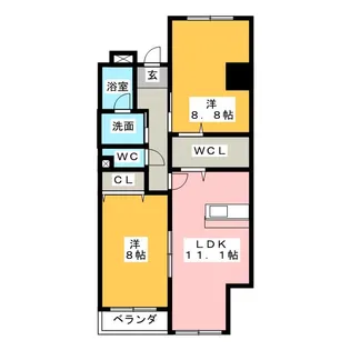 クオリア【2階】の間取り