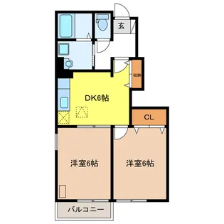 グレイスB【1階】の間取り