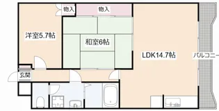 大阪府高槻市松川町【マンション】の間取り