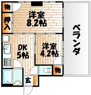 ニューコメタニビル【4階】の間取り
