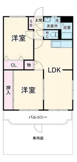 2LDKの間取り画像